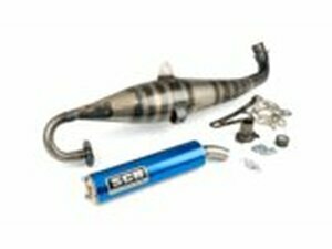 Auspuff SCR Corse Handmade 70 Minarelli liegend blau