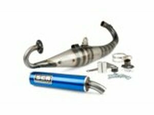 Auspuff SCR Corse Handmade 70 Piaggio blau
