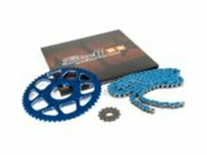 Kettensatz 14x53 - 420 Stage6 Alu CNC blau Peugeot / Rieju