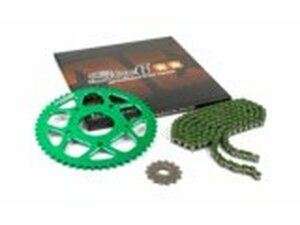 Kettensatz 14x53 - 420 Stage6 Alu CNC grn Peugeot / Rieju