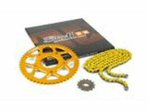 Kettensatz 14x53 - 420 Stage6 Alu CNC gelb Peugeot / Rieju