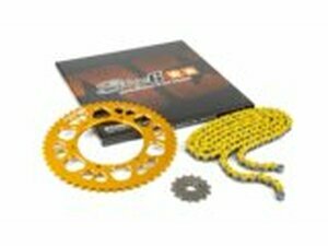Kettensatz 14x53 - 420 Stage6 Alu CNC gelb Aprilia SX 50