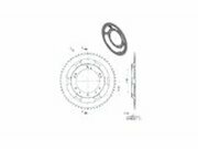 Kettenrad Grimeca 56 Zhne Peugeot 103 (Durchmesser 98mm)