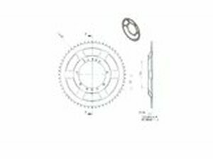 Kettenrad RYS 56 Zhne Peugeot 103 (Durchmesser 94mm)