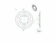 Kettenrad RYS 56 Zhne Peugeot 103 (Durchmesser 94mm)