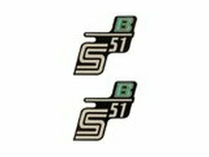 Aufkleber (x2) S51 Enduro schwarz / grn Simson S51