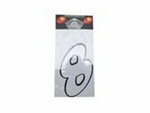 Aufkleber Nummer 8 wei (h. 13cm)