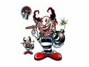 Aufkleber Lethal Threat Clown mit Bombe 15x20cm