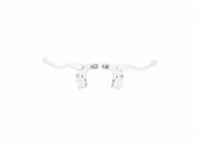 Bremshebel kurz mit Halter Alu wei (x2)