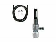 Benzinhahn M10 geschraubt mit Schlauch und Klemmen