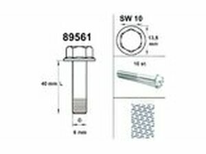 Motorschraube SW 10 M6x40 silber (x10)