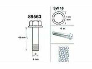 Motorschraube SW 10 M6x45 silber (x10)