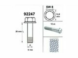Motorschraube SW 8 M6x 20 silber (x10)