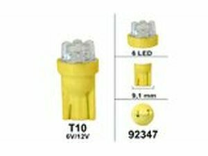 Lampe T10 6V / 12V 6 LED Orange