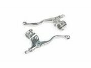 Bremshebelset kurz poliertes Alu universal mit Halterung