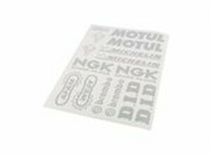 Aufkleber Bogen Kit Sponsor silber