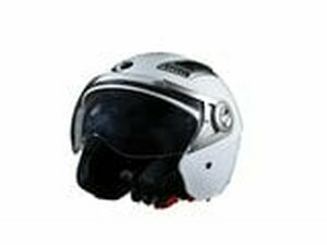 Jethelm mit Doppelvisier Trendy wei 55 - 56