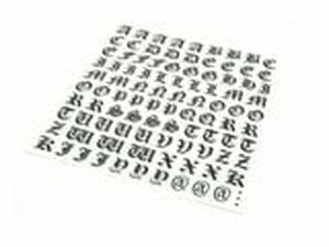 Aufkleber / Sticker Buchstabenset 89 Stck schwarz