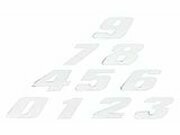 Aufkleber Startnummer, Ziffer 0, klein, wei�/ Chromrand