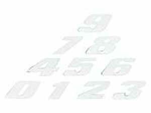 Aufkleber Startnummer, Ziffer 3, klein, wei/ Chromrand