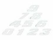Aufkleber Startnummer, Ziffer 9, medium, wei/ Chromrand