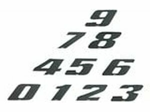 Aufkleber Startnummer Ziffer 1 medium schwarz/ chrom