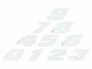 Aufkleber Startnummer, Ziffer 7, medium, wei/ Chromrand
