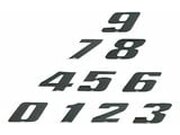 Aufkleber Startnummer Ziffer 5 klein schwarz/ chrom