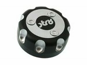 Tankdeckel STR8 CNC Yamaha / MBK / Derbi Senda schwarz