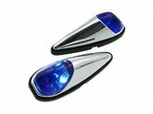 Blinker Custom blaues Glas chrom Gehuse