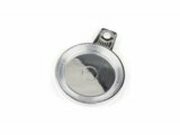 Halter Steuerplakette / Vignette rund Plastik chrom