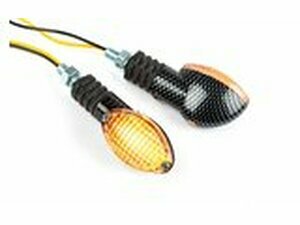 Blinker Ovale kurz carbon / wei