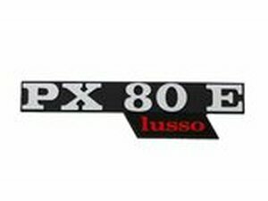 Emblem Vespa PX 80 E Lusso schwarz / chrom / rot