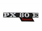 Emblem Vespa PX 80 E Lusso schwarz / chrom / rot