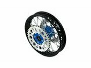 Hinterrad - CNC Nabe blau m. Bremsscheibe + Kettenrad Pit...