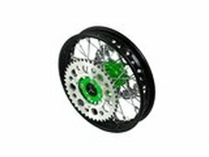 Hinterrad - CNC Nabe grn m. Bremsscheibe + Kettenrad Pit...