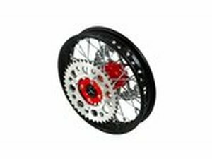 Hinterrad - CNC Nabe rot m. Bremsscheibe + Kettenrad Pit...