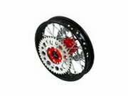 Hinterrad - CNC Nabe rot m. Bremsscheibe + Kettenrad Pit...