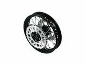 Hinterrad - CNC Nabe schwarz m. Bremsscheibe + Kettenrad...