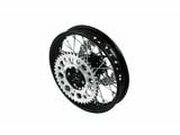 Hinterrad - CNC Nabe schwarz m. Bremsscheibe + Kettenrad...