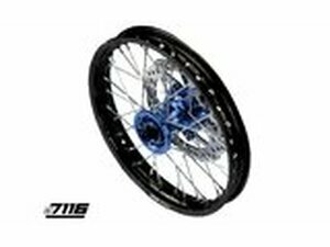 Vorderrad Alu 1.4x14 - CNC Nabe 2018 blau m. Bremsscheibe...