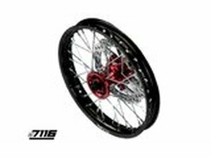 Vorderrad Alu 1.4x14 - CNC Nabe 2018 rot m. Bremsscheibe...