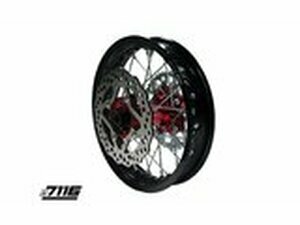 Hinterrad Alu 1.85x12 - CNC Nabe rot m. Bremsscheibe +...