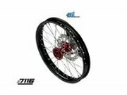 Hinterrad Alu 1.85x14 - CNC Nabe rot m. Bremsscheibe +...