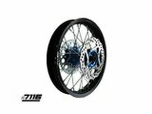 Hinterrad Alu 1.85x14 - CNC Nabe blau m. Bremsscheibe +...