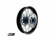 Hinterrad Alu 1.85x14 - CNC Nabe blau m. Bremsscheibe +...