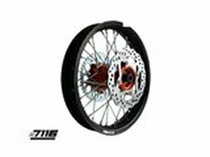 Hinterrad Alu 1.85x14 - CNC Nabe orange m. Bremsscheibe +...