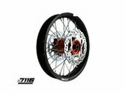 Hinterrad Alu 1.85x14 - CNC Nabe orange m. Bremsscheibe +...