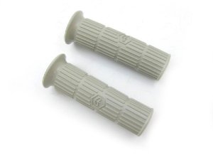 Griffe 24mm grau m. Logo (Paar) Vespa PV, V50, Sprint