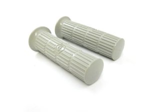 Griffe 24mm grau m. Logo (Paar) Vespa PV, V50, Sprint